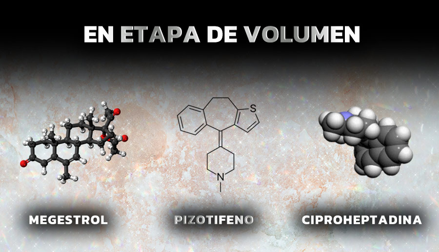 Megestrol, pizotifeno, ciproheptadina…En etapa de volumen